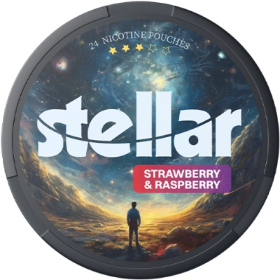Stellar strawberry and rasberry 18 mg nicotine pouches