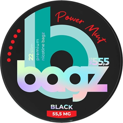 Nicotine pouches Bagz Power Mint Black 55,5 mg