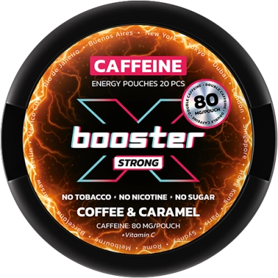 Woreczki energetyczne X-booster Coffee&amp;Caramel 80 mg